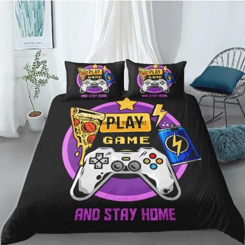 Gamepad Bedding Set 2-3pcs for Boy Kids Queen Modern Gamer Comforter Cover Video Game Duvet Cover Bedding Set Gamer Bedding Set