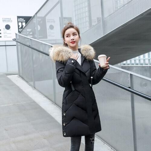 2019 Winter Down Cotton Woman Han Fan Da Mao Lead Long Fund Cotton-padded Clothes Student Cotton-padded Jacket Loose Coat