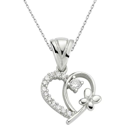 Real Silver 925 Jewelry Sterling Silver Heart Women Necklace