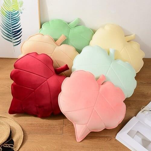 3D Heart Leaf Throw Pillow Fluffy Sofa Chair Couch Soft Backrest Cushion Creative Gift Home Office Decor Pillows