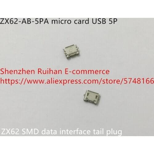 Original new 100% ZX62-AB-5PA micro card USB 5P SMD data interface tail plug connector