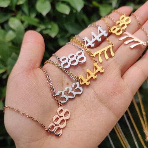 Number 444 Necklaces For Women Devil Stainless Steel Gold Charm Choker Pendant Necklace Minimalist Jewelry Gift Bijoux Femme