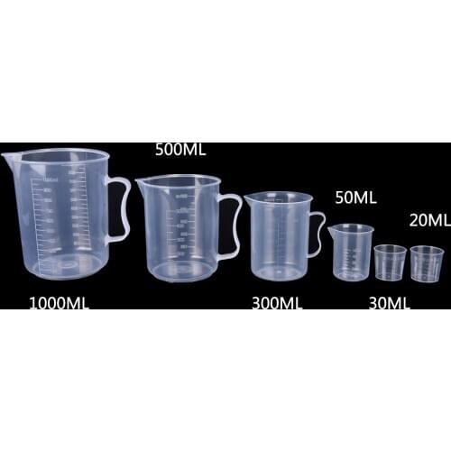 PP Plastic Flask Digital Measuring Cup Cylinder Scale Measure Glass Lab Laboratory Tools 20/30/50/300/500/1000ML