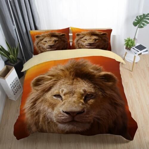 Simba Lion King Nala Orange Color Bedding Set Duvet Cover Pillowcases no Flatsheet Home Decor for Children Christmas Gift