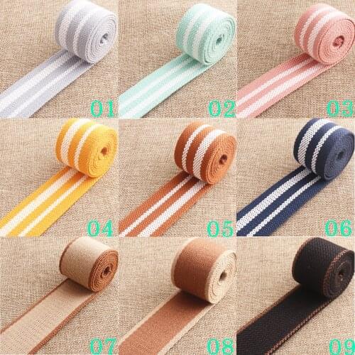 38mm Webbing Khaki Pink Green White Gray Cotton Webbing Belt Striped Lanyard Keychain Polyester Webbing purse Strap 6 Yards