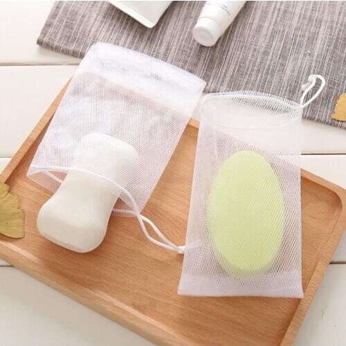 Portable Soap Foaming Net Facial Cleanser Manual Foaming Net Bag Soap Whipped Mousse Shower Gel Bath Shower Blister Bubble Mesh