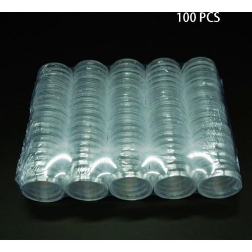100 Pcs Transparent Round Holder 38mm Easy Use Thicken Direct Fit Storage Case Protect Organizer Collection Coin Capsule