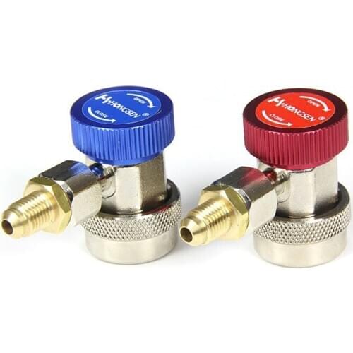 R134a 1/4" SAE High Quality HVAC Manual Coupler Connector Adapter For Car A/C Auto Air Conditioning High/Low Side Pressure