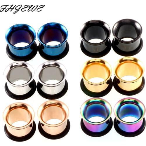 12pcs/lot Flared Surgical Steel Ear Stretcher with O-Ring Ear Stretching Expander Ear Plug Tunnel Jewelry 2-20 MM Eyelets Gauge