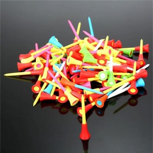 50Pcs 83mm Multi Color Plastic Golf Tees Durable Rubber Cushion Top Golf Tee Drop Golf Accessories Free Shipping