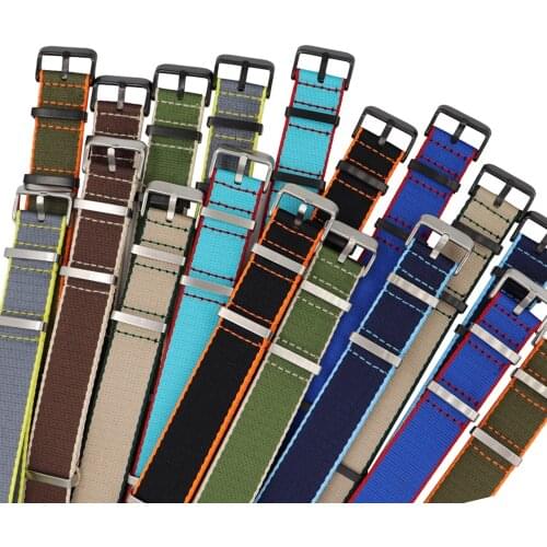 20mm 22mm Premium Quality Herringbone Watch Strap Nylon Canvas NATO Seatbelt Watchband Military Waterproof Wrist Band Bracelet