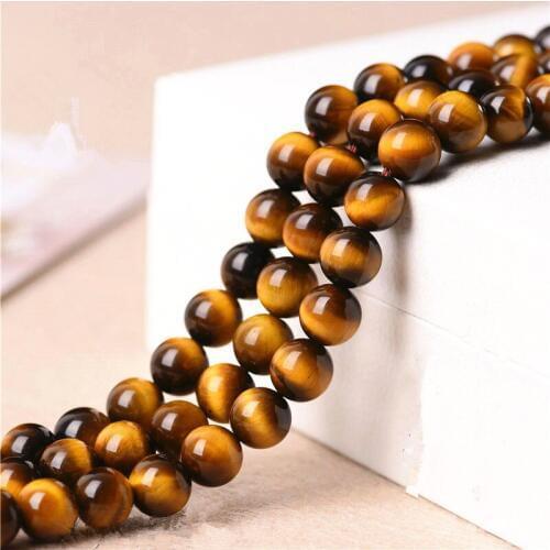 RONGQING 1String 3A Nature Yellow Tiger Eye Stone Beads for Bracelet DIY Jewelry Making 4/6/8/10/12mm/14/16mm