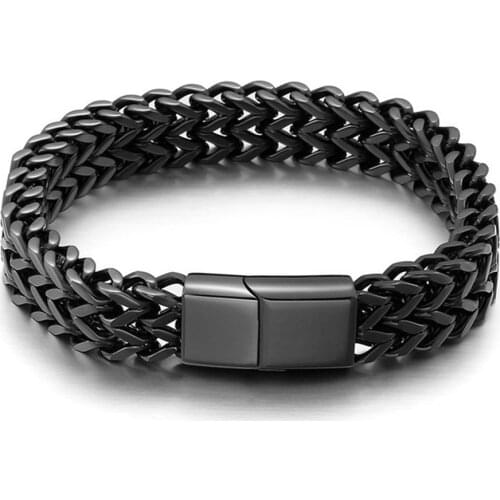 Wide Cuban Link Chain Bracelet Men 6 colors Stainless Steel Ladies Bracelets & Bangles Hip Hop Biker Hand Chain Bracelet TZ-1594