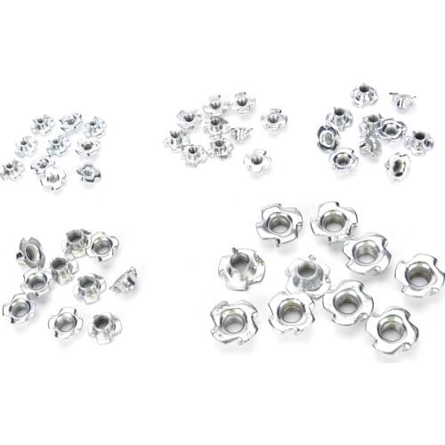 ZLinKJ 10PCS M4 M5 M6 M8 M10 Threaded Insert Nut Furniture Nuts For Wood Hex Socket Screw Flanged Barbed Zinc Top Quality