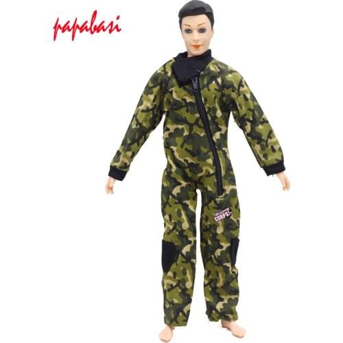 1Set Green Doll Prince Clothes Partisan Combat Uniform Outfit For 1/6 Male Ken Doll For Lanard 1/6 Soldier Clothes G025