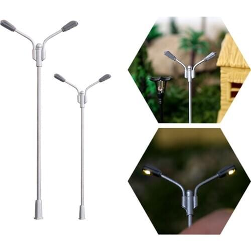 1:100-150 Scale Metal Lamp Street Lights Miniature 3V Led For Garden Scenery Lanterns Retro Landscape