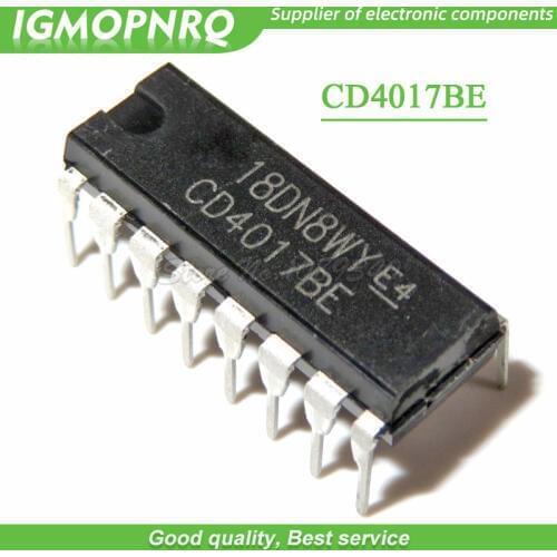 10pcs CD4017 CD4017B CD4017BE 4017 DIP DECADE COUNTER DIVIDER IC New Original