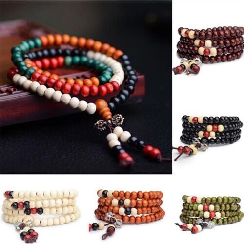 108 Beads 8mm Natural Sandalwood Buddhist Buddha Wood Prayer Bead Unisex Men Bracelets & Bangles Jewelry