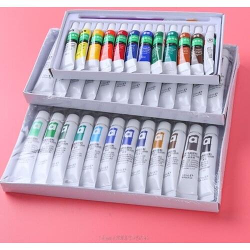 12/24 Colors Professional Acrylic Paints Brush 12ml Tubes Artist Drawing Painting Pigment Hand Painted Wall O13 20 Dropship