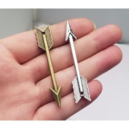 15pcs/lot--63mm, Arrow charms, Antique Bronze/silver plated Arrow charms,DIY supplies, Jewelry accessories