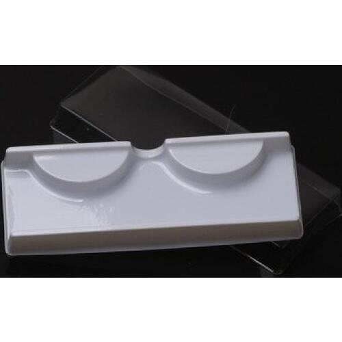 50sets packing Box Flat eyelashes packaging transparent lid beige pink custom Fake eyelash Tray Storage cover single Case Tool