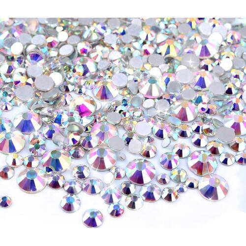 7 choices SS3-SS30 Shiny Crystal AB Color Nail Art Rhinestone Decorations Non Hotfix Flat Back Charm 3D Design Accessory Tools