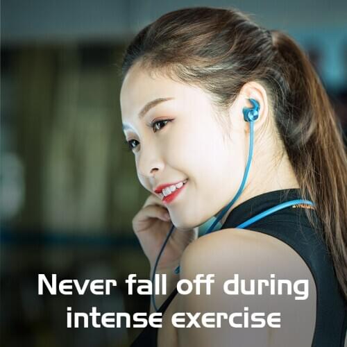 Wireless Bluetooth Neckband Earphone Music Magnetic Metal Earphones With Mic Outdoor Sport Earbuds Earphone For sport blu