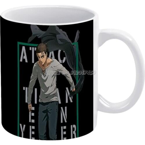 On Titan Eren Yeager Coffee Mugs Pattern Coffee Mug 330ml Milk Water Cup Creative Fathers Day Gifts On Titan Shingeki No Kyojin