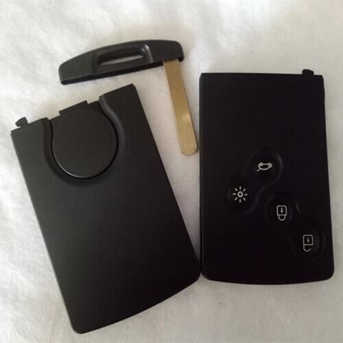 DAKATU 4 Button Auto Car Key Shell Case for Renault Laguna Koleos Remote Smart Key Card with Insert Small Uncut Blank Blade