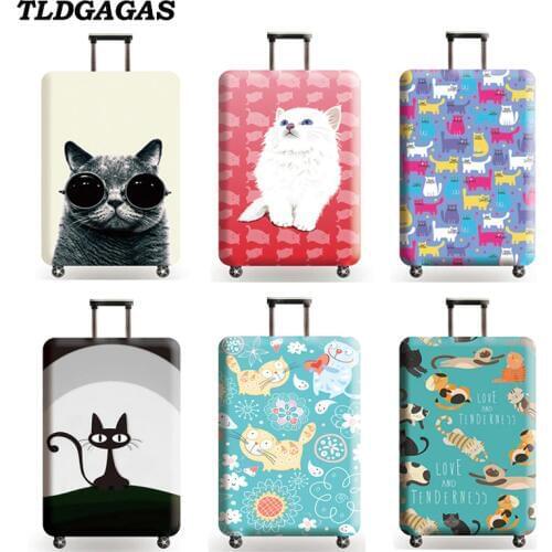 TLDGAGAS Luggage Cover Travel Suitcase Protector Suit For 18-32 Size Cute cat Pattern Trolley Case Dust Cover Travel Accessories