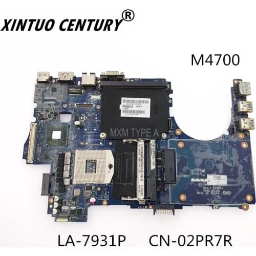 For Dell Laptop Motherboard QAR00 M4700 LA-7931P DDR3 CN-02PR7R 02PR7R 2PR7R 100% test