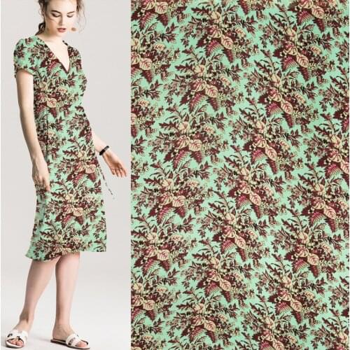 Floral print on laker blue pure silk fabric silk chiffon fabric very soft,SCF120