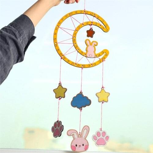 Childrens DIY Handmade Graffiti Wind Chime Material Toys Educational Preschool Handmade Toys Child Graffiti Wind Chime Ornament