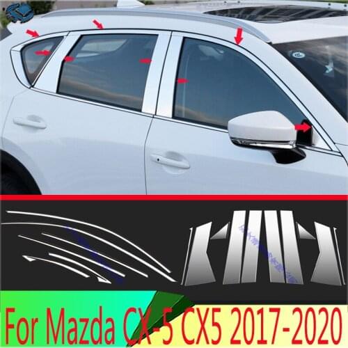 For Mazda CX-5 CX5 2017 2018 body Styling stick stainless steel window garnish window strip trim