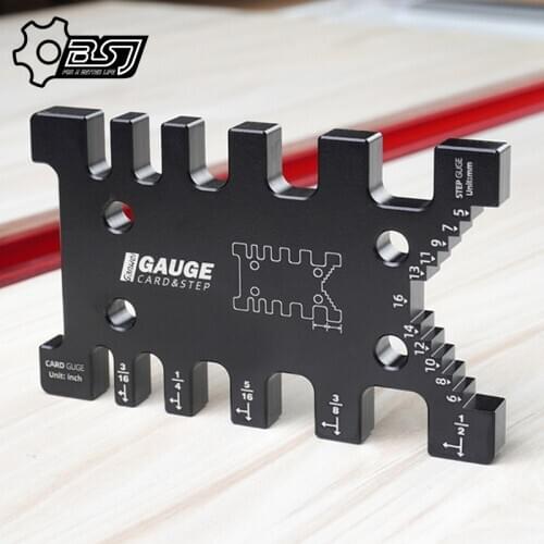 Woodworking Tenon Ruler High Precision Metric Imperial Card Gauge for Wood Work Router Saw Table Machine Tools Carpenter Tools