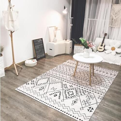 Morocco Nordic Minimalist Carpet Living Room Modern Sofa Coffee Table Mat Room Bedroom Bedside Rug Blanket Full-Piece Home Decor