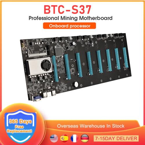BTC-D37 mining motherboard Expandable port 8 * PCIE 16X /4 * USB2.0 /DDR3 Sodimm Slot/ Support 1066/1333/1600mhz Bitcoin Miner
