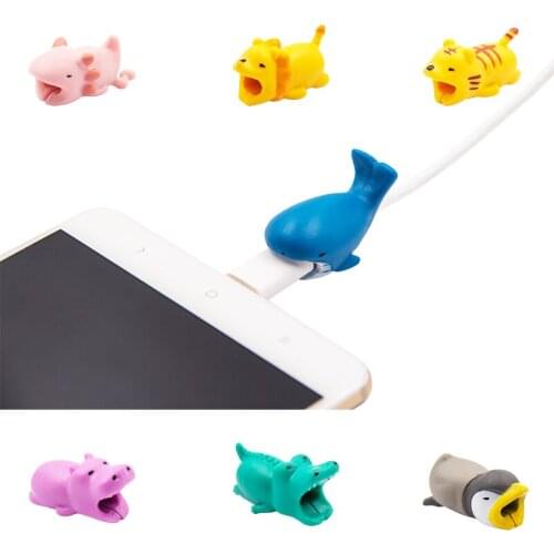 Cute Animal Anti-Break Data Cable Protector Universal Silicone USB Cable Winder Saver for iPhone Charger Cable Cover Organizer