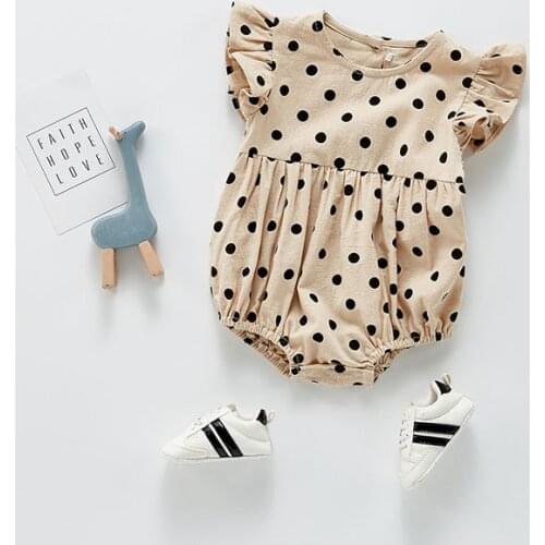 MILANCEL 2021 Summer New Born Girls Bodyduit Cute Sleeveless O-Neck Polka Dot Clothes