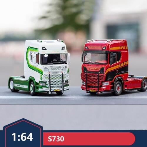 GCD 1:64 heavy truck Scania S730 tractor trailer simulation alloy car model decoration
