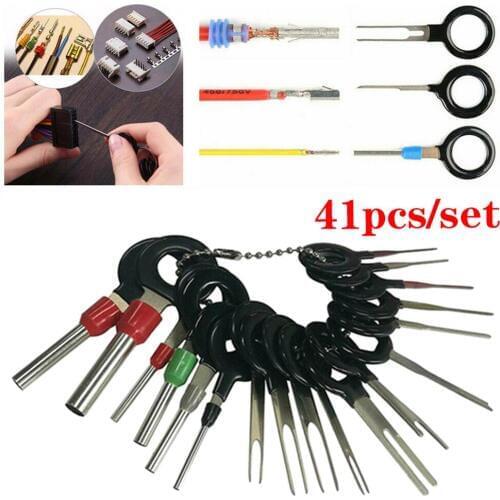 41pcs Car Terminal Removal Kit Wiring Crimp Connector Pin Extractor Puller Terminal Repair Professional Tools