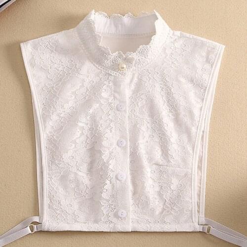 False Collar Women Elegant Lace Tunic Cols Faux Shirt Vest Tops Lace Detachable Accessory Collars False Collar Lapel BLuz