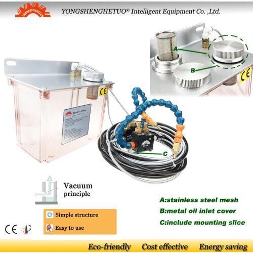 Metalworking Coolant Pump Oil Mist Sprayer Metal Cutting Cooling CNC Engraving Router Cooler 2L 2 BPV Spray Nozzle COMPACT