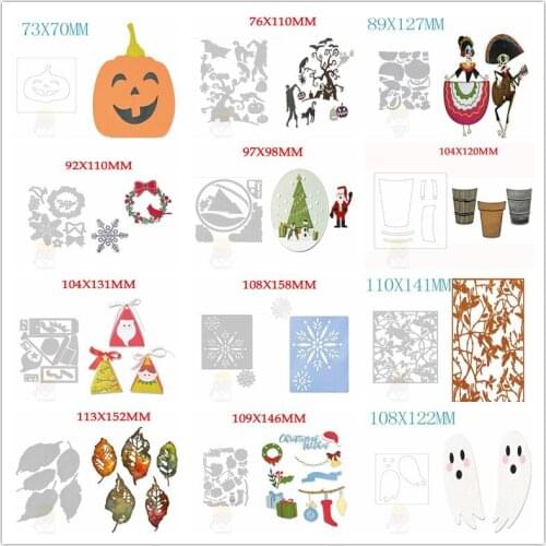 New Halloween Cutting Dies for Scrapbooking Mold Cut Handmade Greeting Card Craft Decoration Metal Cutting Dies Christmas