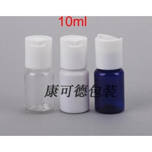 Wholesale 100pcs/lot 10ml plastic bottle with press cap Sealed Bottles small empty cosmetic packing products