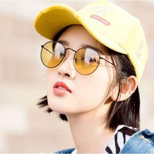 OUTMIX Round Metal Frame Sunglasses Women 2021 Fashion Candy Color Transparent Sun Glasses Traveling Style UV400 Shade Oculos