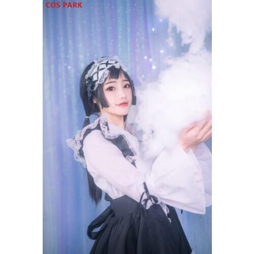Maids Dress Lolita Girls Skirt Japanese Lace Hem Long Sleeve Dress Gothic Style Cosplay Role Playing Props
