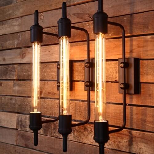 Retro steampunk light wall lamp for Coffee Shop Restaurant iron pipe lamp Black Color industrial Loft Vintage decor Wall Lamp
