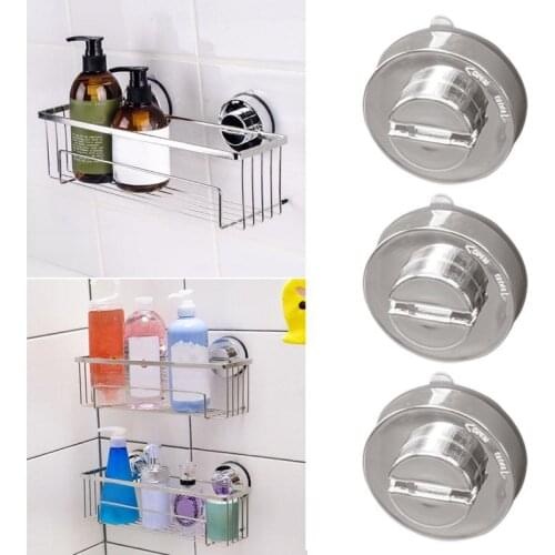 1pcs Silver Strong Suction Cup Kitchen Bathroom Decor No Sucker Bathroom Accessories Sucker Classic Chrome Trace P4S1