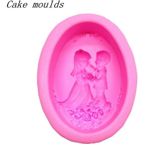 Silicone soap mold RS023 Bridegroom bride wedding shape Fondant cake mold baking ware Decoration tools